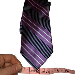 Joseph & Lyman purple navy blue diagonal stripe 100% SILK tie